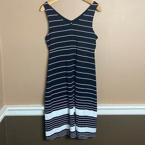 Athleta Santorini Striped V-neck Sleeveless Tank Dress EUC